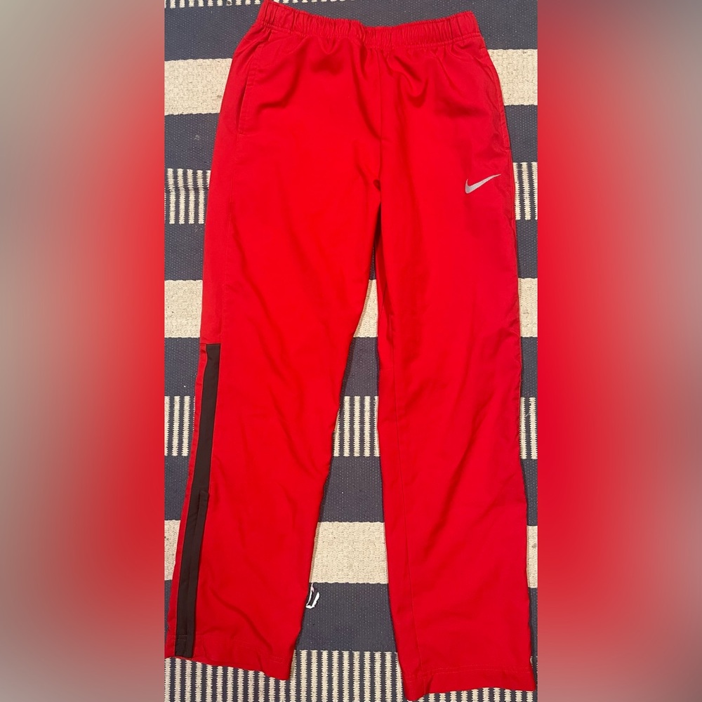 Nike Red Sweatpants with Black Stripe